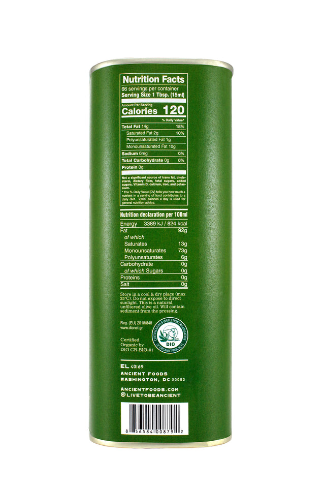 KERÓS USDA Bio-Olivenöl extra vergine aus Griechenland –  1L Dose KERÓS USDA Bio-Olivenöl extra vergine aus Griechenland –  1L Dose